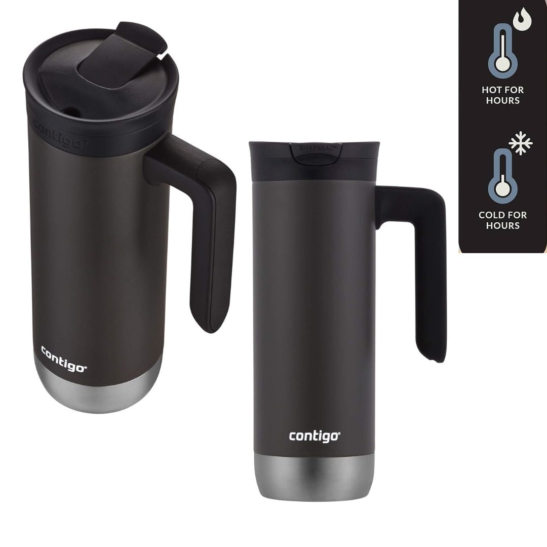 Contigo 20 oz. Superior 2.0 SnapSeal Stainless Steel Travel Mug Licorice Color
