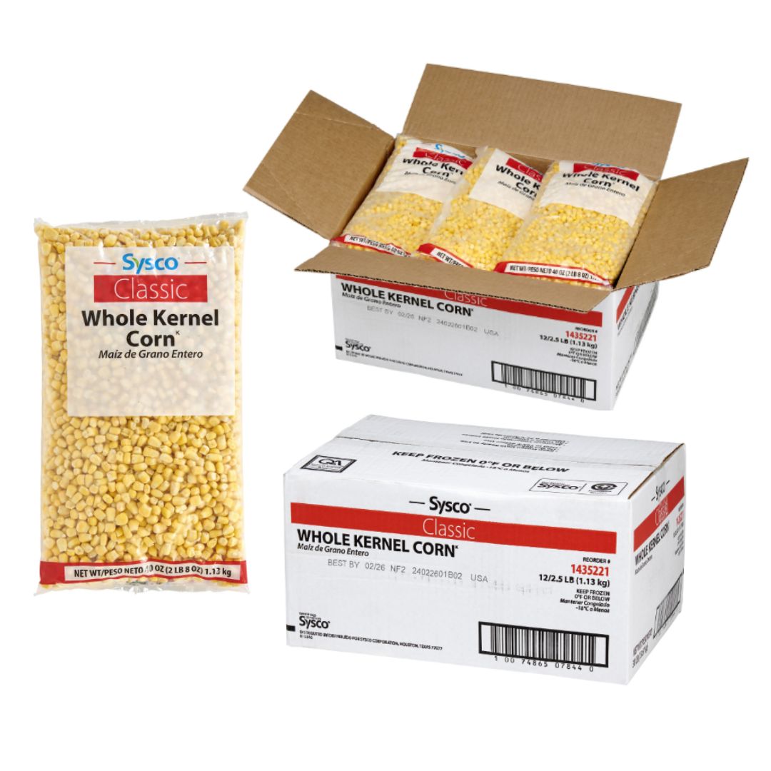 SYSCO WHOLE KERNEL CORN 2.5LB/12