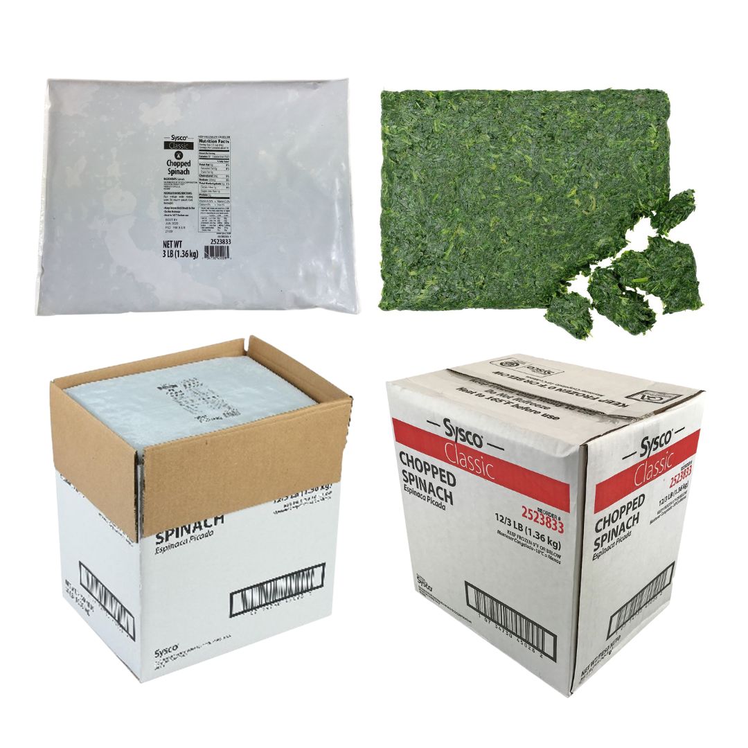 SYSCO CLASSIC SPINACH CHOPPED BAG 3LB