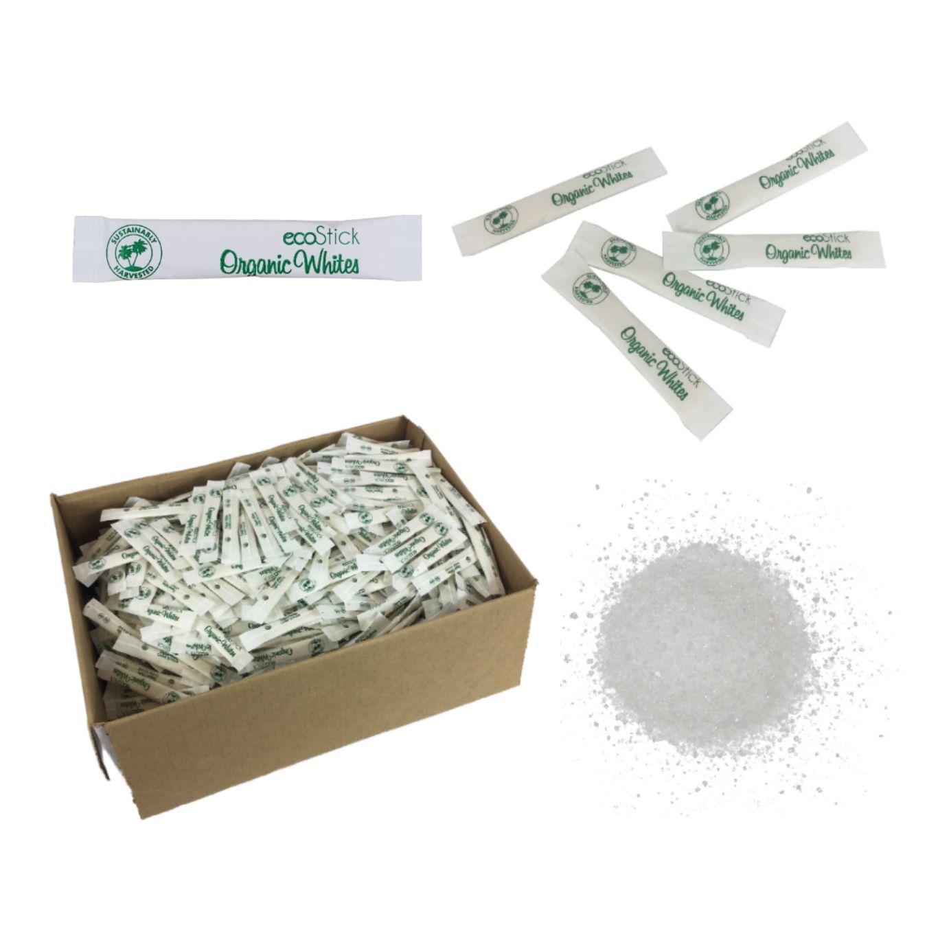 SUGAR CANE STICK ORGANIC WHITES 2000 / 2.8GR.