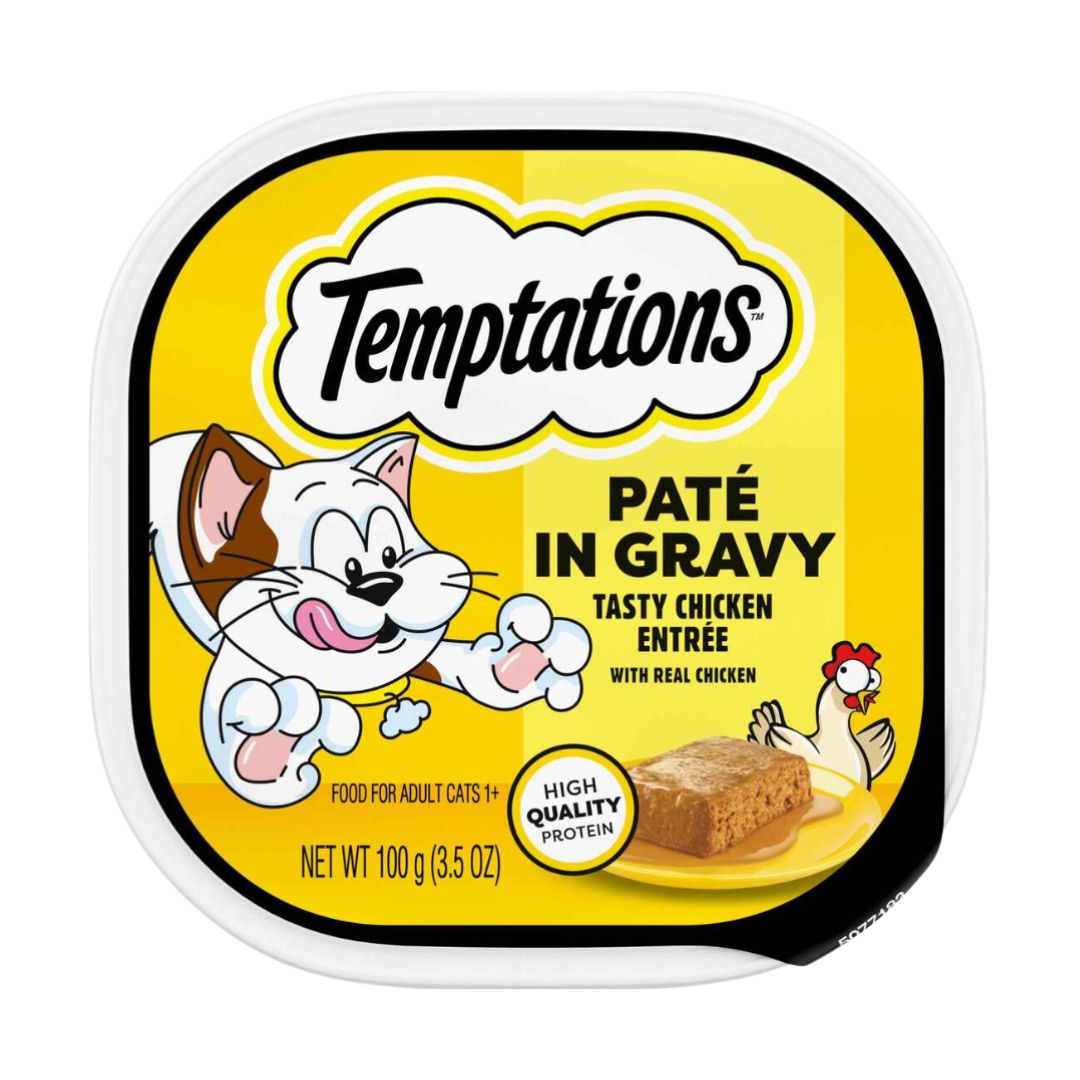 Temptations Pate Wet Cat Food In Gravy, Tasty Chicken, 3.5oz / 24