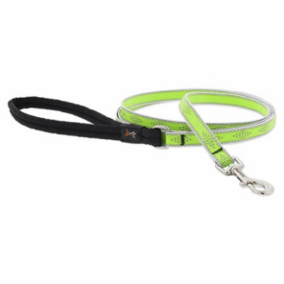 Dog Leash, Reflective Green Diamond Pattern, 1/2-In. x 6-Ft.
