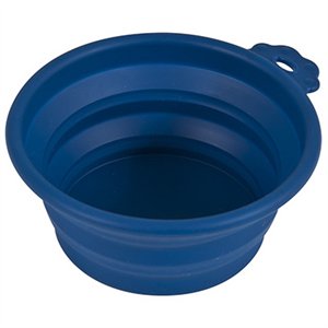 Pet Travel Bowl, Navy Blue Silicone, 1.5-Cup