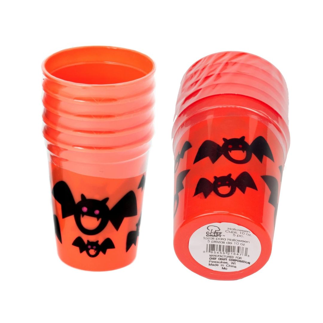 Chef Craft Select Halloween Plastic Cup, 10-Ounce Capacity, 5-Piece Set