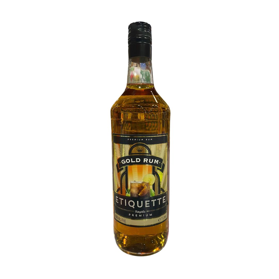 ETIQUETTE GOLD RUM 40% ALCOHOL 12 X 1L