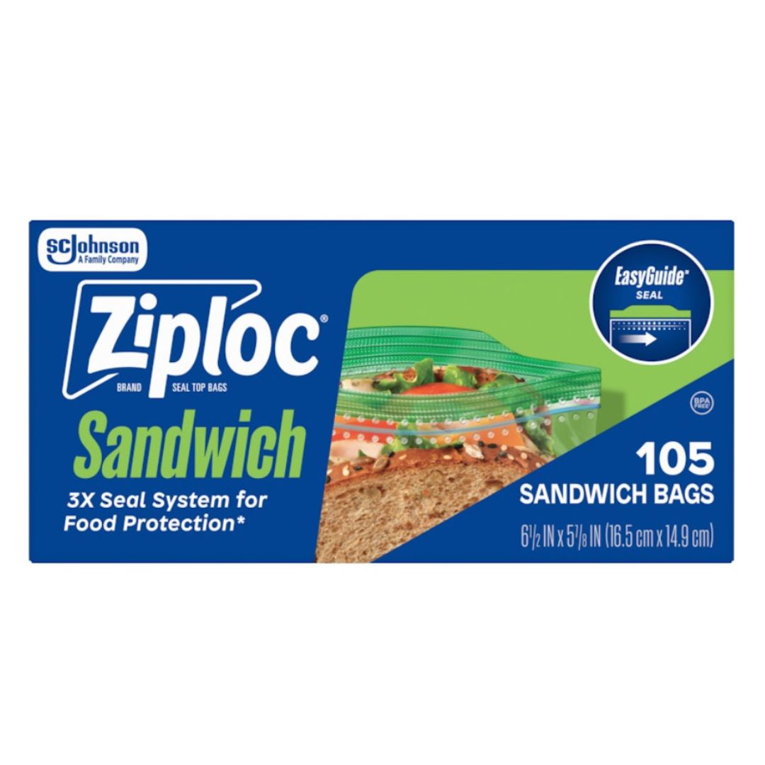 Ziploc® Brand Sandwich Bags with EasyGuide™ 105 count / 12