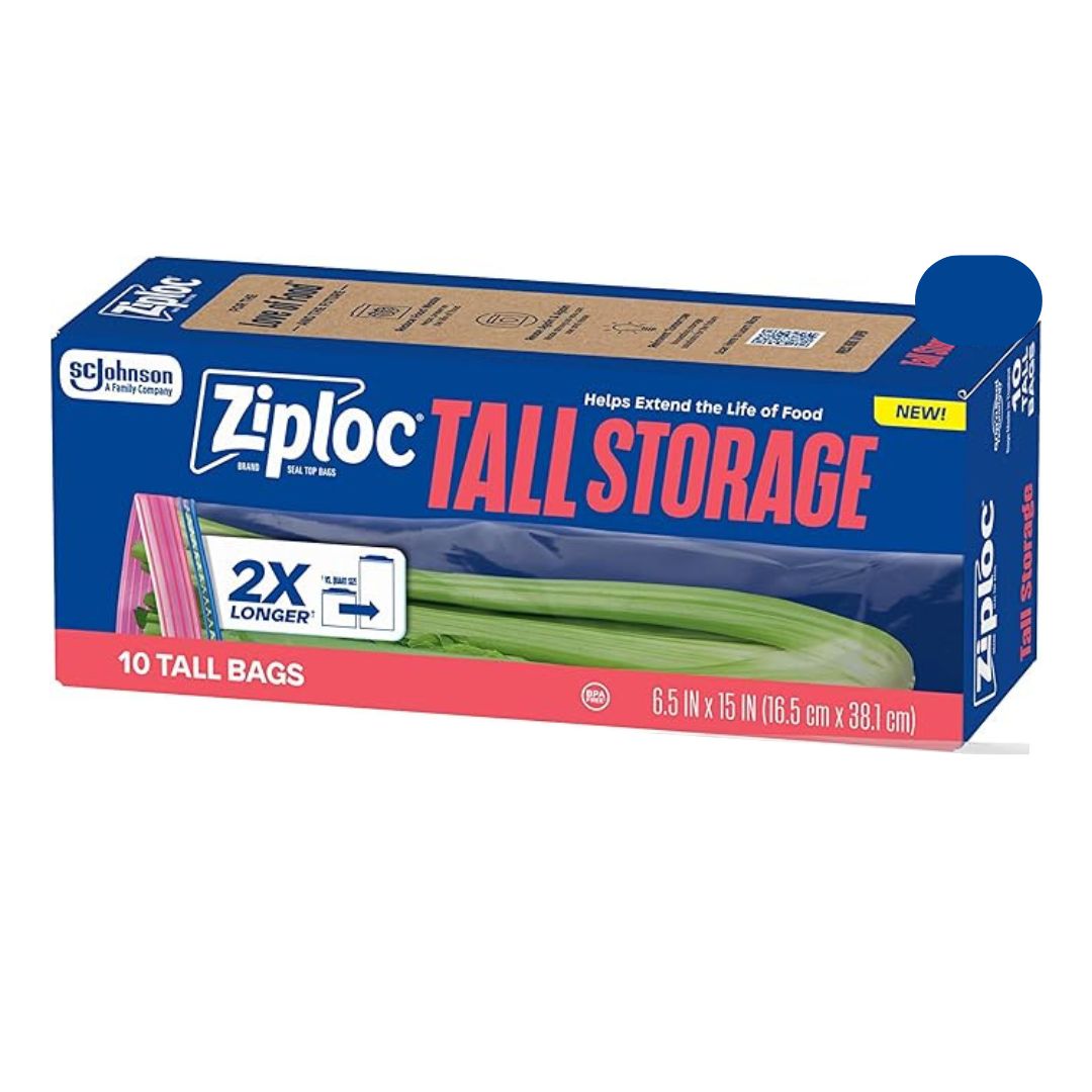 Ziploc Tall Food Storage Bags, 10 Count / 12