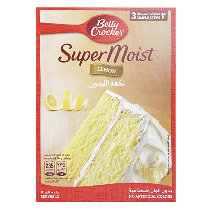 BETTY CROCKER CAKE MIX LEMON 15.25oz x 12Pack