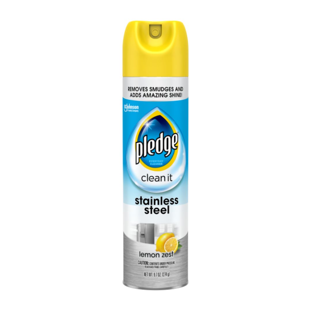 Pledge® Expert Care™, Stainless Steel Cleaner, Aerosol, Lemon Scent, (6 x 9.7oz)
