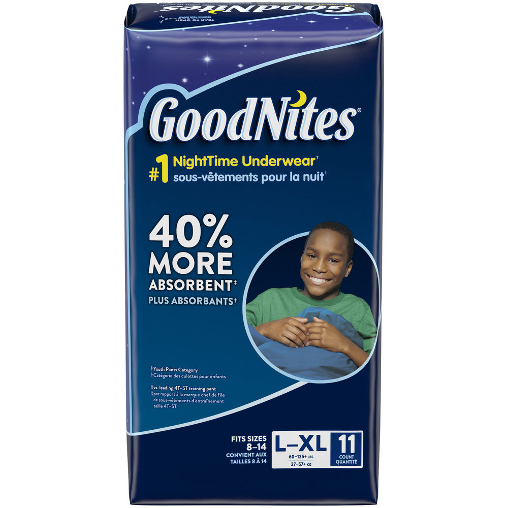 HUGGIES GOODNITES UNDERWEAR BOY L/XL 11pc x 4Pack