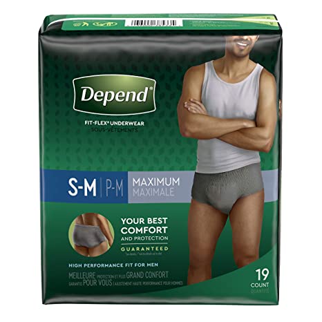 DEPEND UNDERWEAR S/M MEN 19PC x2Pack