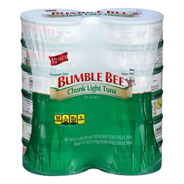 BUMBLE BEE CHUNK LIGHT TUNA IN WATER 5 OZ  x 10 Pack