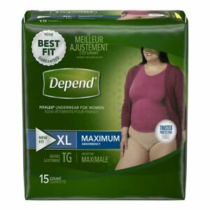 DEPEND UNDERWEAR MAX ABS X-LARGE WOMEN 15x2Pack