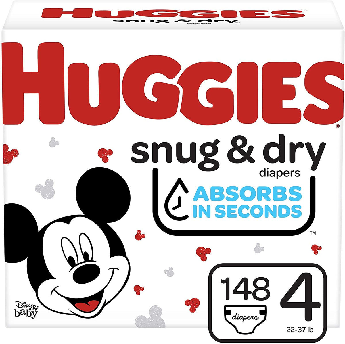 HUGGIES DIAPERS HUGE PACK Size 4 (148 CT)