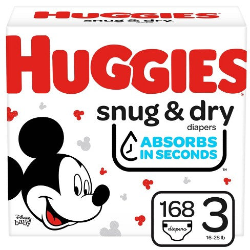 HUGGIES DIAPERS HUGE PACK Size 3 (168 CT)