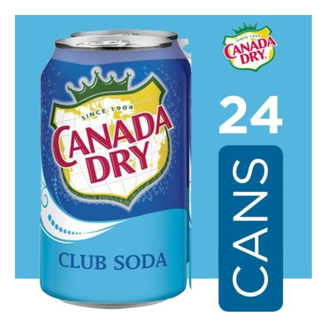 Canada Dry Club Soda, 12 Fl Oz Cans, 12 Ct (24 PACK)