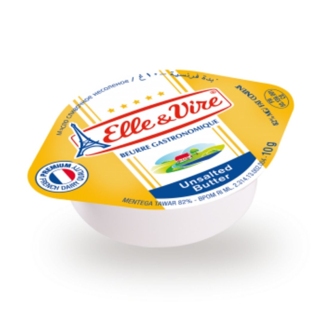 ELLE & VIRE UNSALTED BUTTER MICROCUP 100X 10G