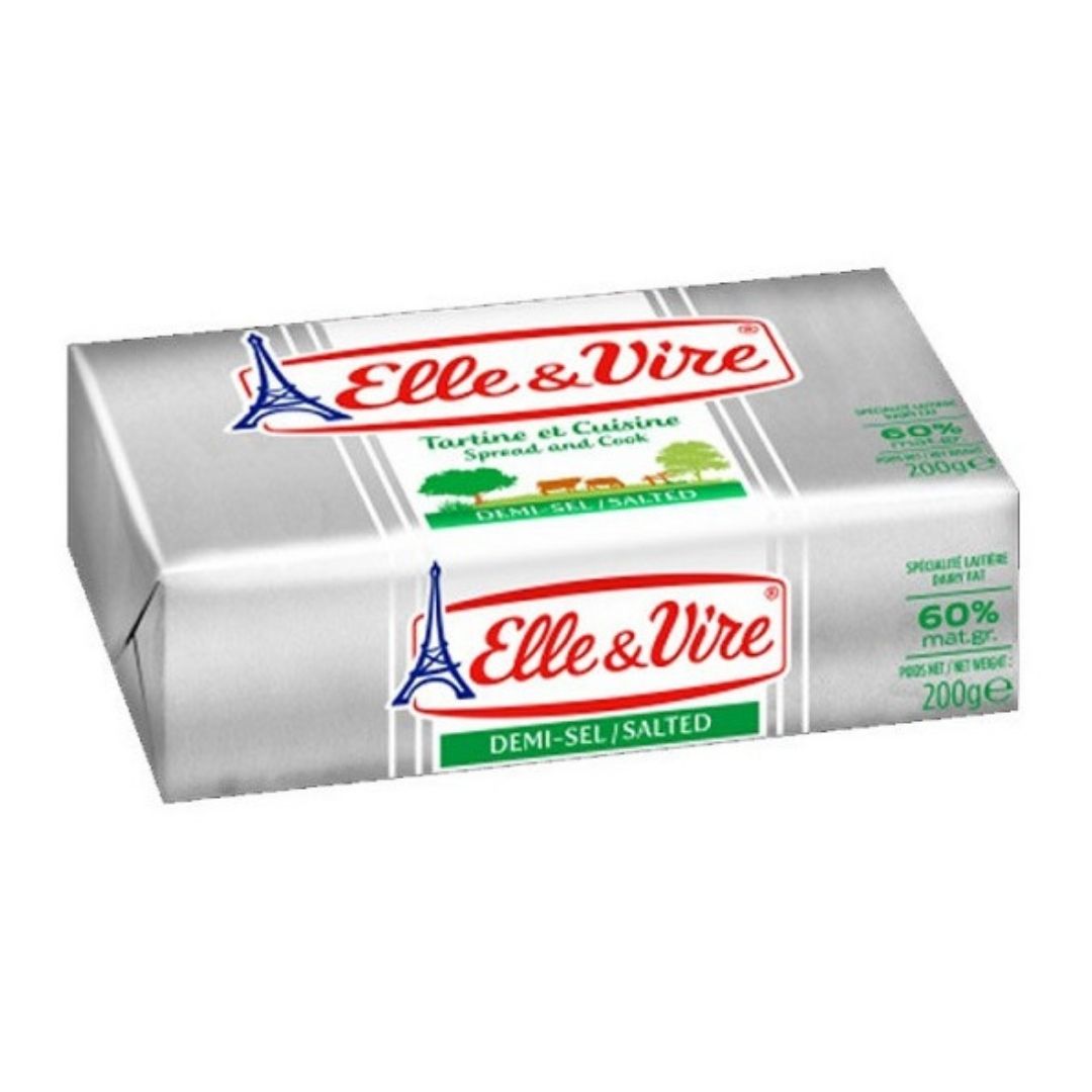 ELLE & VIRE BUTTER SALTED 60% 200 gms x 40 Packs