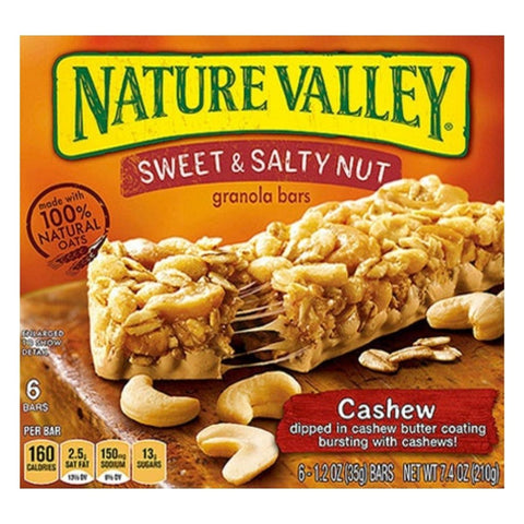 Nature Valley Granola BARS SWEET & SALTY CASHEW 7.4ozx6Pack