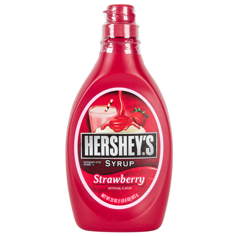 HERSHEY'S SYRUP STRAWBERRY BOTTLE 22 oz x 12