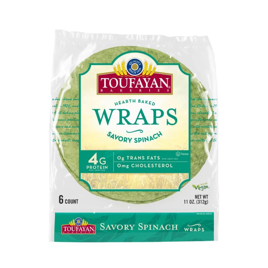 TOUFAYAN WRAPS SPINACH 11OZ/9"
