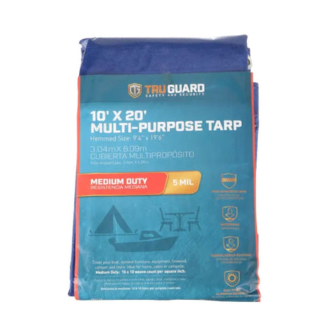Storage Tarpaulin Cover, Blue Polyethylene, 10 x 20-Ft. BLUE