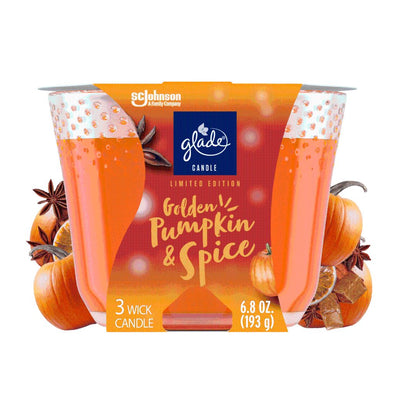 Glade Candle  - Golden Pumpkin & Spice, 6.8 oz / 3
