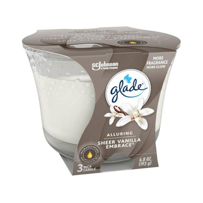 GLADE CANDLE VANILLA BEAN 6.8OZ / 3