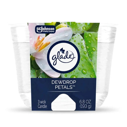 Glade Dewdrop Petals 3-Wick Candle 6.8OZ / 3