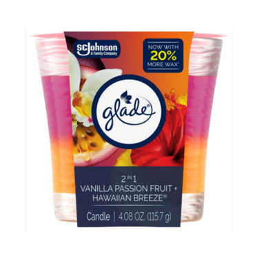 Glade 2 in1 Vanilla Passion Fruit & Hawaiian Breeze Candle, 4.08 oz / 6