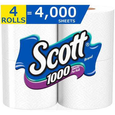 Scott Bathroom Tissues white 1 Ply 12/4 Rolls