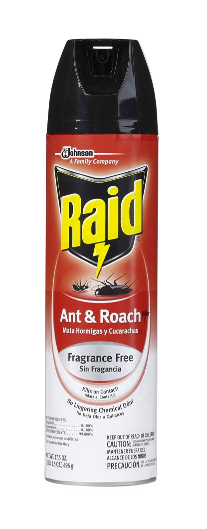 RAID ANT & ROACH KILLER FRAGRANCE FREE 17.5OZ / 12