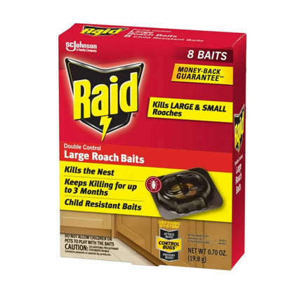 Raid Double Control Large Roach Baits 8 Pack of 6 pcs