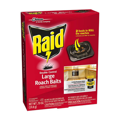 Raid Double Control Large Roach Baits 8 Pack of 6 pcs