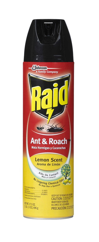Raid Ant & Roach Killer Lemon Scented 17.5oz / 12Ct