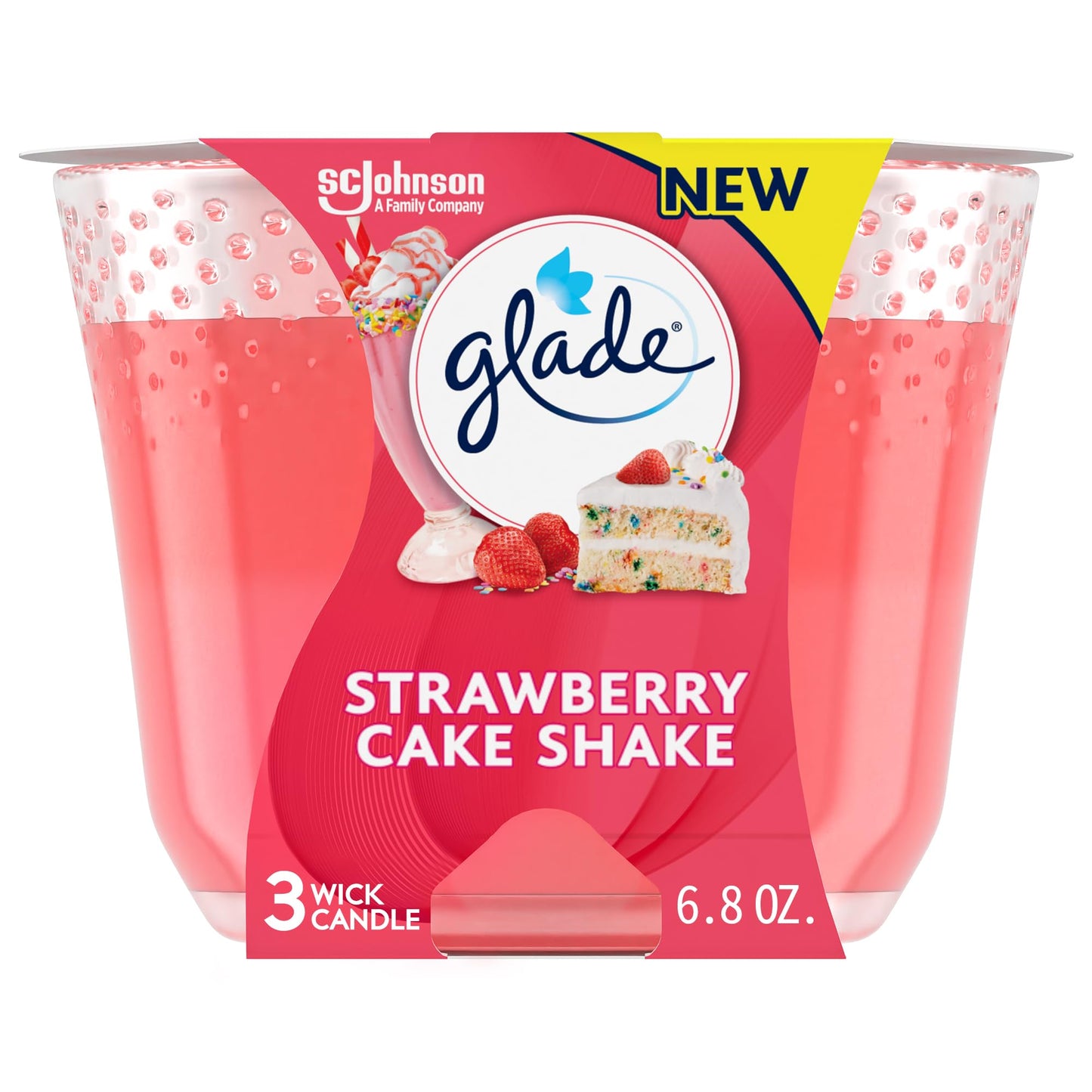 GLADE 3WICK CANDLE STRAWBERRY 6.8OZ / 3CS