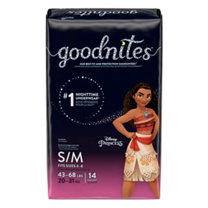 Goodnites® Underpants, Youth, Girl, Small/ Medium, Jumbo, 14 per pack, case/4