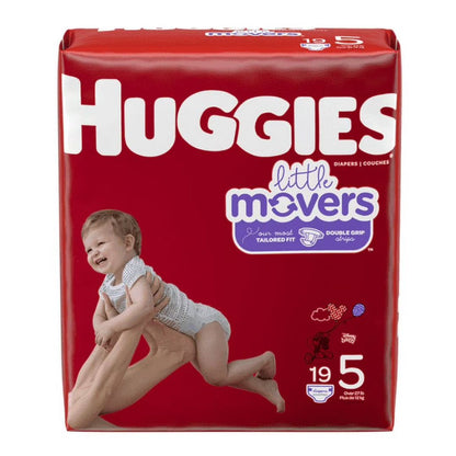 Huggies Little Movers Diapers Jumbo Pack, Size 5 , 19 / 4