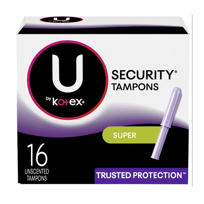 KOTEX U SECURITY TAMPONS SUPER CLICK 16CT