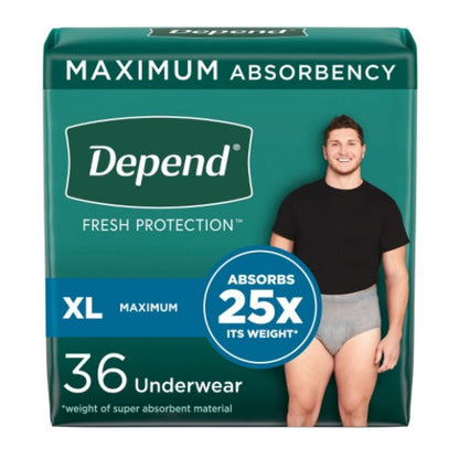 DEPEND MALE XL MAX ABS 36/CS
