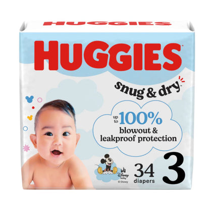 DIAPER HUGGIES JUMBO SIZE 3 SNUG AND DRY 34Pieces X 4