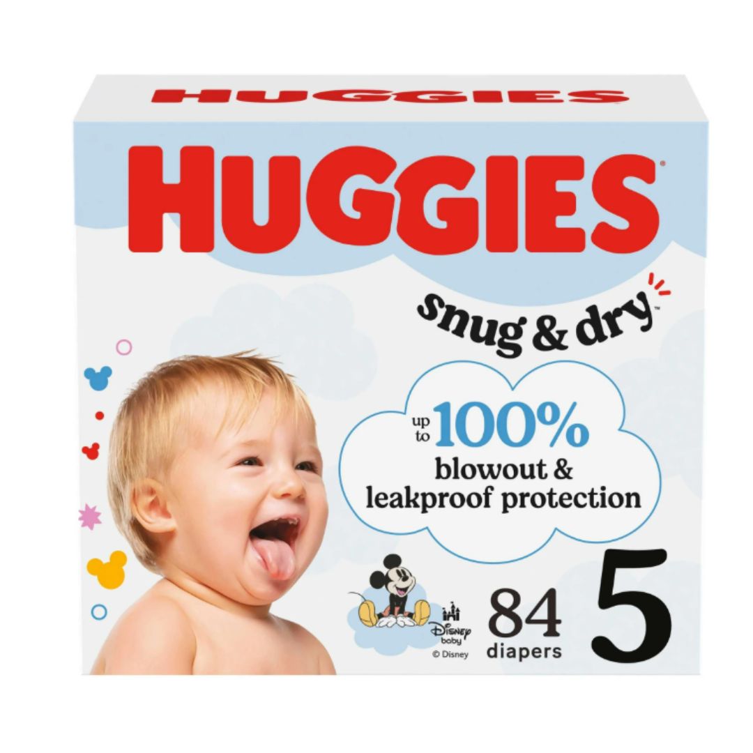 Huggies Snug & Dry Baby Diapers, Size 5 (27+ lbs), 84 Ct / 1