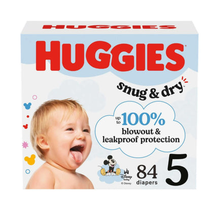 Huggies Snug & Dry Baby Diapers, Size 5 (27+ lbs), 84 Ct / 1