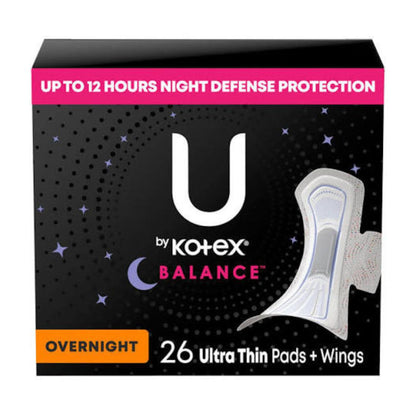 KOTEX Ultra Thin OVERNIGHT With Wings 3 X 26