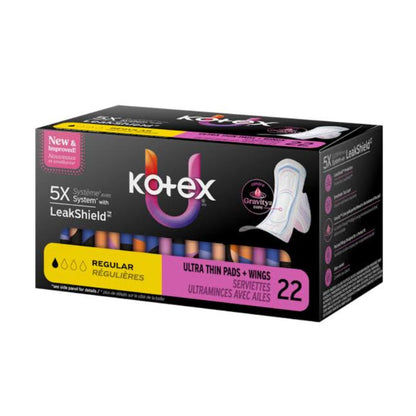 KOTEX U ULTRA THIN REGULAR  WITH WINGS 6/22