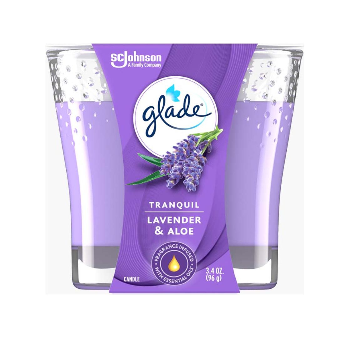 GLADE CANDLE LAVENDER ALOE 3.4OZ /6CS