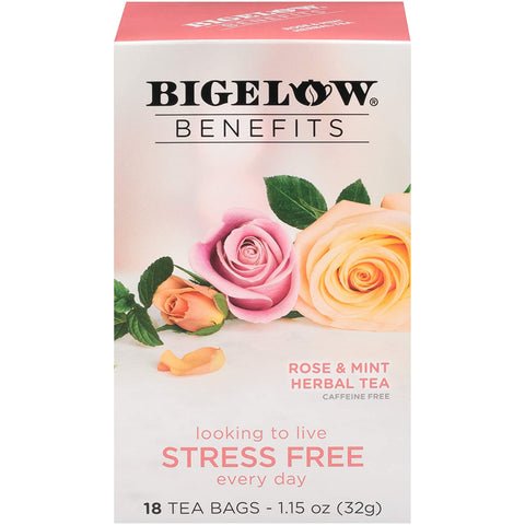 BIGELOW STRESS FREE ROSE & MINT 18 BAGS IN  1 PACK