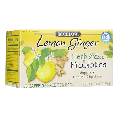 Bigelow Tea Herb Plus Probiotics Lemon and Ginger 18 Bags