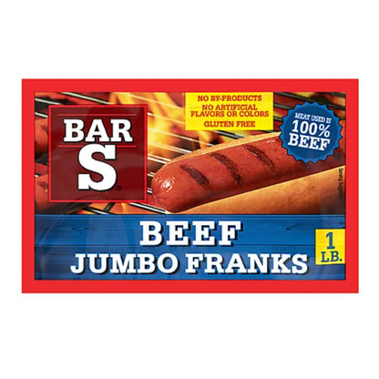 BAR S JUMBO BEEF FRANK 16OZ / 12