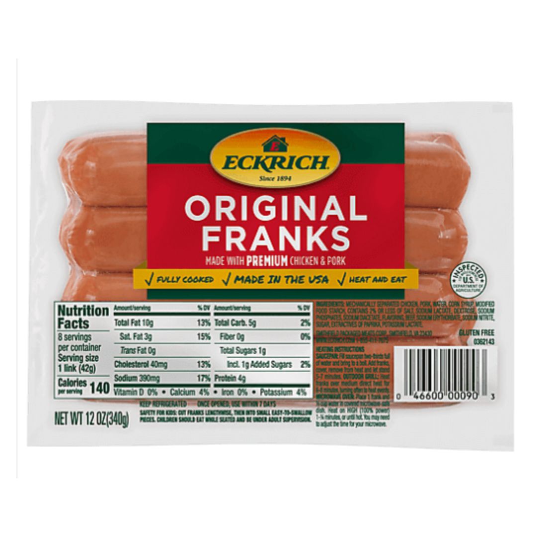 ECKRICH BUNLENGTH HOTDOG 12 / 12OZ